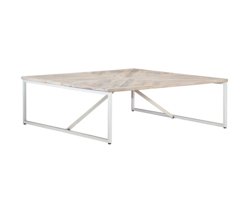 Mesa de centro de madera maciza de mango 110x110x36 cm