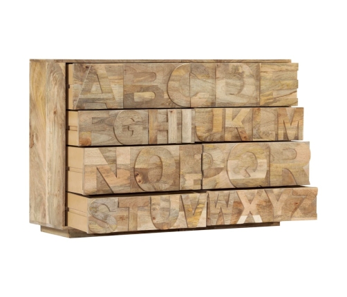 Armario Alphabet con 6 cajones madera maciza mango 120x35x79 cm
