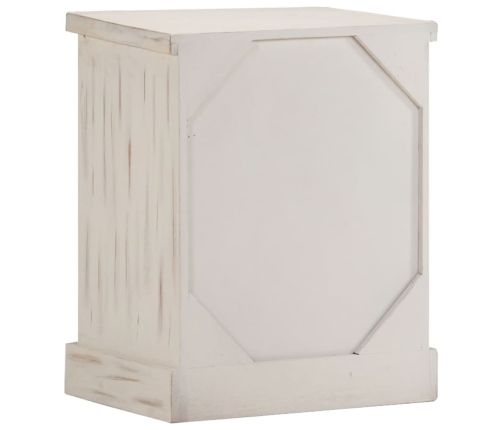 vidaXL Mesita de noche de madera maciza de mango blanca 40x30x50 cm