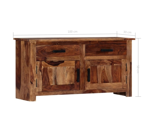 Aparador de madera maciza 100x30x50 cm