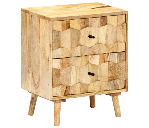 Mesita de noche de madera maciza de mango 40x30x50 cm