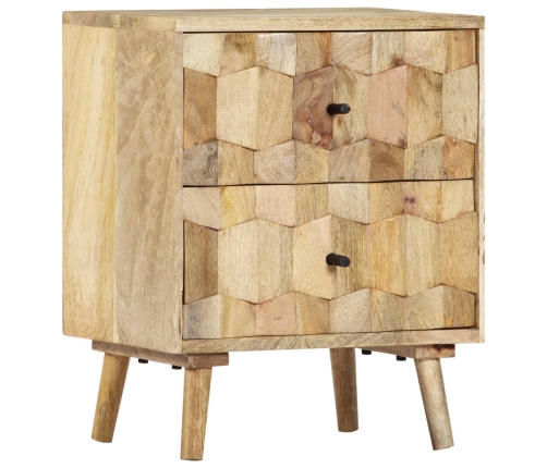 Mesita de noche de madera maciza de mango 40x30x50 cm