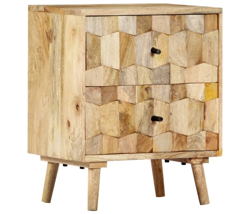 Mesita de noche de madera maciza de mango 40x30x50 cm