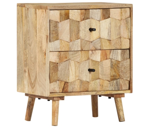 Mesita de noche de madera maciza de mango 40x30x50 cm