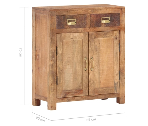Aparador de madera de mango maciza rugosa 65x30x75 cm