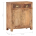 Aparador de madera de mango maciza rugosa 65x30x75 cm