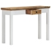 Mesa consola de madera maciza mango blanca marrón 110x35x75 cm