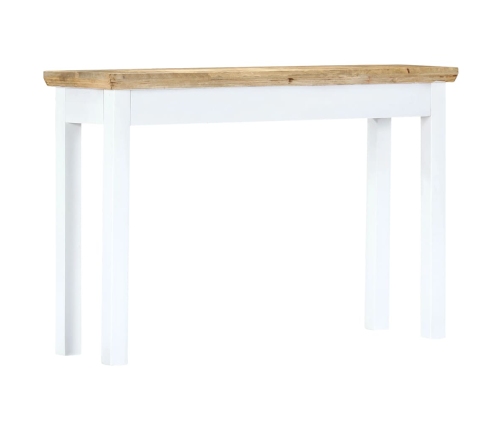 Mesa consola de madera maciza mango blanca marrón 110x35x75 cm