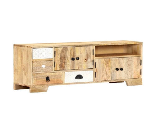 Mueble de TV de madera maciza de mango 120x30x40 cm