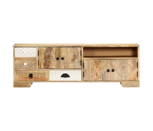 Mueble de TV de madera maciza de mango 120x30x40 cm