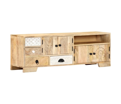 Mueble de TV de madera maciza de mango 120x30x40 cm