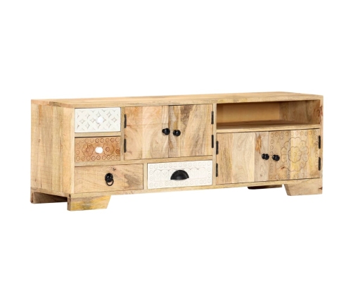 Mueble de TV de madera maciza de mango 120x30x40 cm