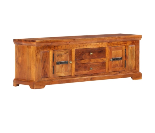 Mueble de TV de madera maciza de acacia 119x30x40 cm