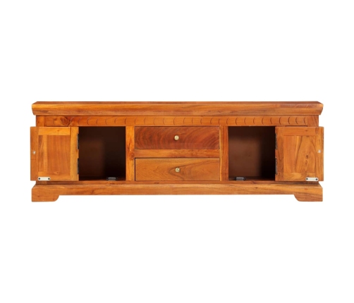 Mueble de TV de madera maciza de acacia 119x30x40 cm