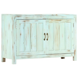 Aparador madera maciza de mango azul claro 110x35x70 cm
