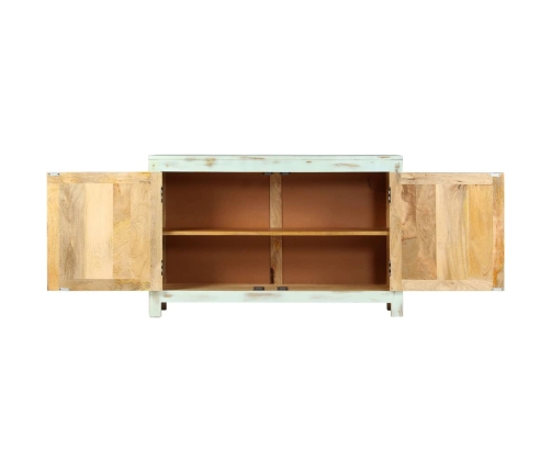 Aparador madera maciza de mango azul claro 110x35x70 cm
