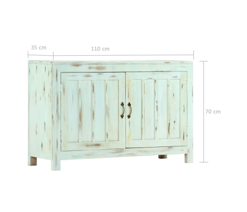 Aparador madera maciza de mango azul claro 110x35x70 cm