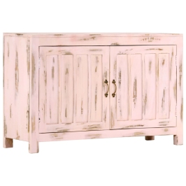 Aparador de madera maciza de mango rosa claro 110x35x70 cm