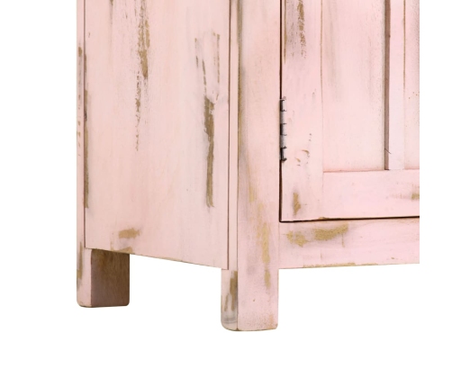 Aparador de madera maciza de mango rosa claro 110x35x70 cm