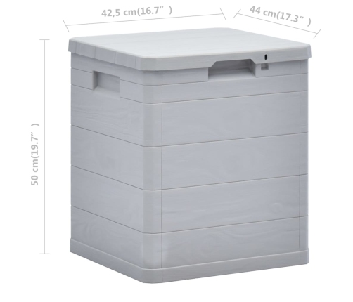 Caja de almacenamiento de jardín 90 L gris claro