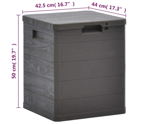 Caja de almacenamiento de jardín 90 L marrón