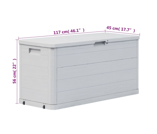 Caja de almacenamiento de jardín 280 L gris claro