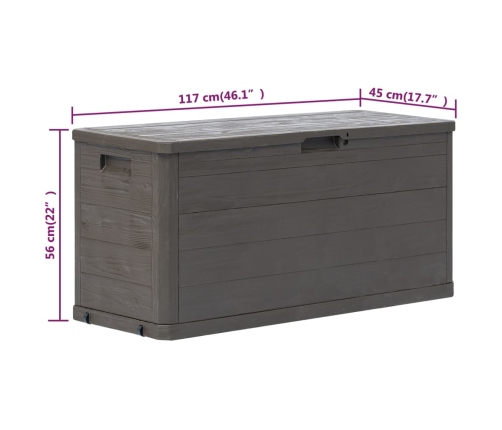 Caja de almacenamiento de jardín 280 L marrón