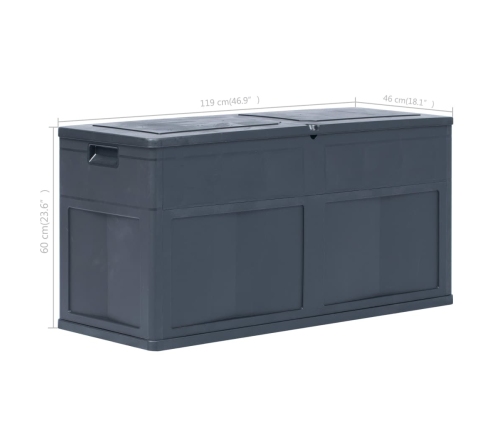 vidaXL Caja de almacenamiento de jardín 320 L negro