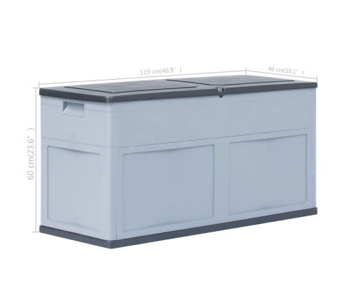 Caja de almacenamiento de jardín 320 L gris y negro