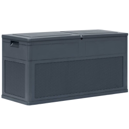 Caja de almacenamiento de jardín 320 L gris antracita