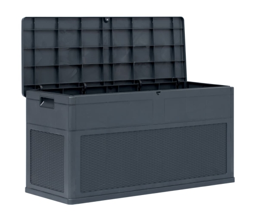 Caja de almacenamiento de jardín 320 L gris antracita