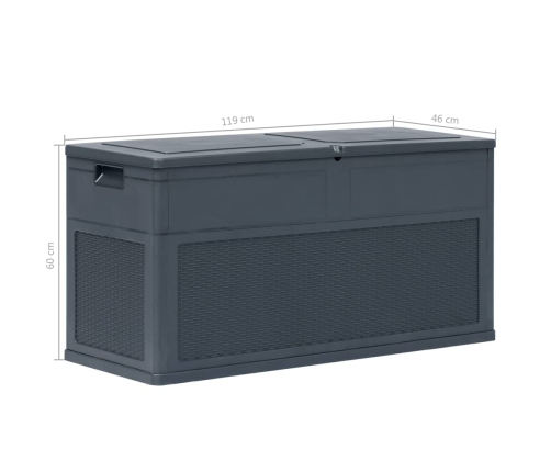 Caja de almacenamiento de jardín 320 L gris antracita