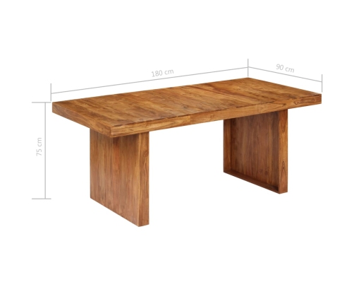 Mesa de comedor de madera maciza de acacia 180x90x75 cm