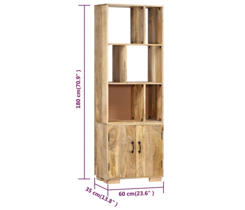 vidaXL Estantería madera maciza de mango 60x35x180 cm