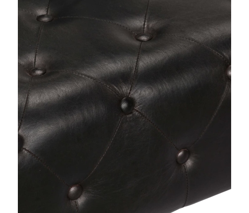 Sillón de aviador de cuero auténtico negro