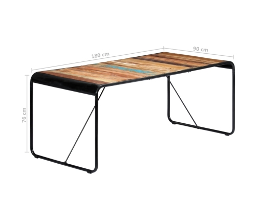 Mesa de comedor de madera maciza reciclada 180x90x76 cm