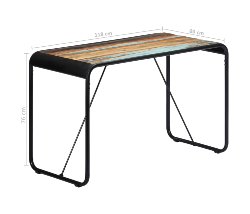 Mesa de comedor de madera maciza reciclada 118x60x76 cm