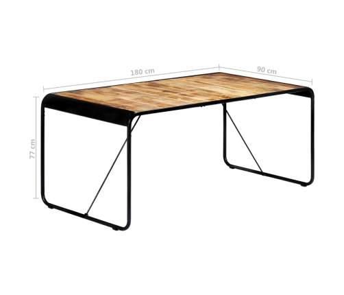 Mesa de comedor de madera maciza de mango rugosa 180x90x76 cm