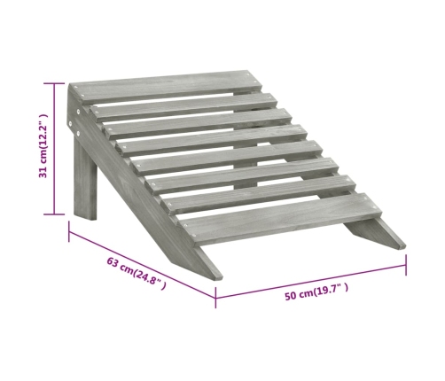 Silla de jardín con otomana de madera gris