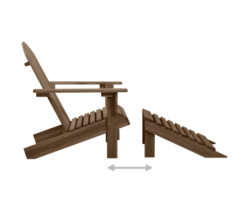 Silla de jardín con otomana de madera marrón