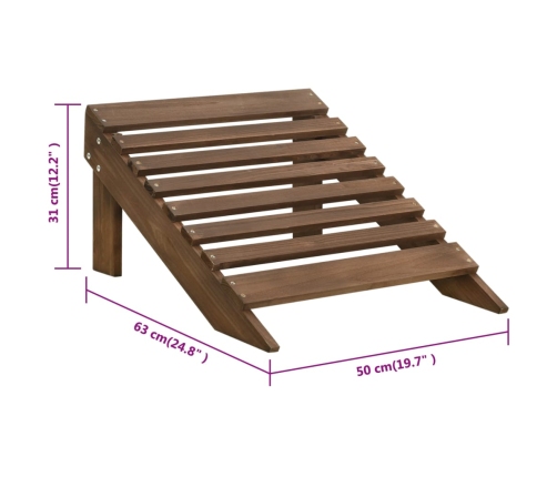 Silla de jardín con otomana de madera marrón