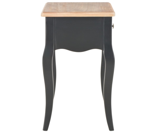 280008  Nightstand Black and Brown 40x30x50 cm Solid Pine Wood