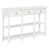 Mesa consola de MDF blanca 120x30x76 cm