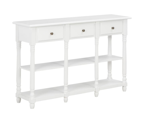 Mesa consola de MDF blanca 120x30x76 cm