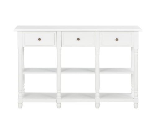 Mesa consola de MDF blanca 120x30x76 cm