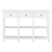 Mesa consola de MDF blanca 120x30x76 cm