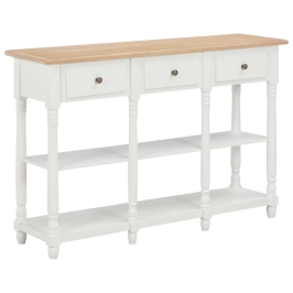 Mesa consola de MDF blanca 120x30x76 cm