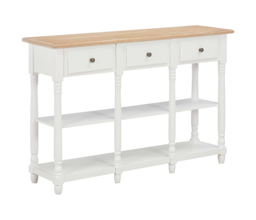 Mesa consola de MDF blanca 120x30x76 cm