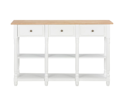 Mesa consola de MDF blanca 120x30x76 cm