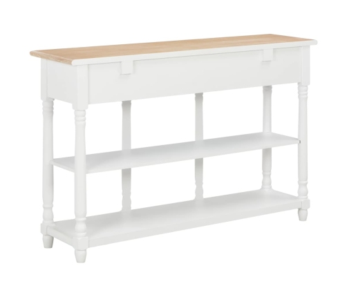 Mesa consola de MDF blanca 120x30x76 cm